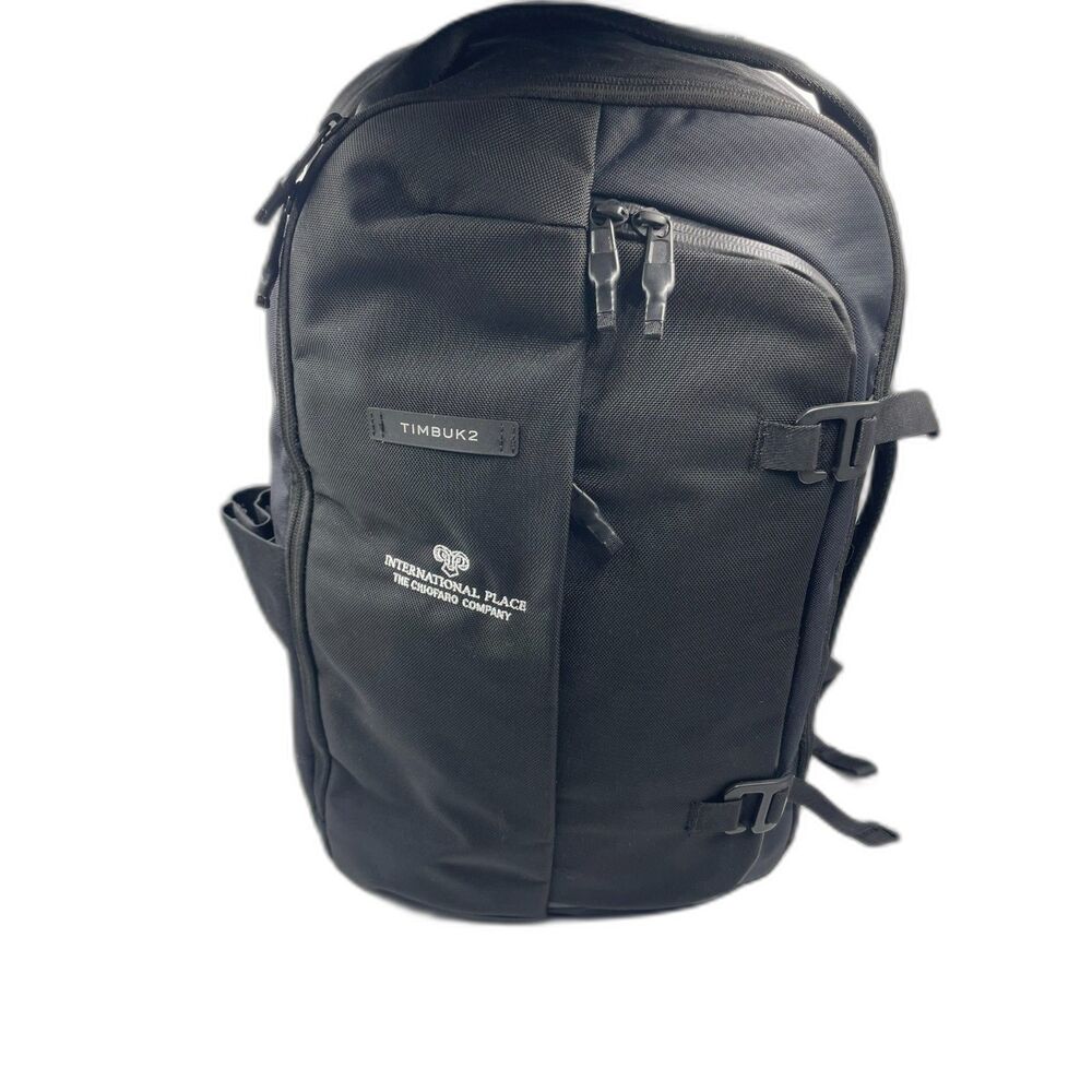 Timbuk2 Never Check Backpack Black Corporate Co-Branded Travel Commuter